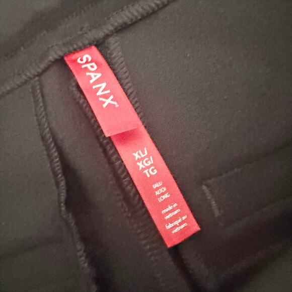 Spanx SuperSmooth‎ Perfect Fit Ponte Slim Straight Black Pants Women’s XL TALL - Picture 9 of 13
